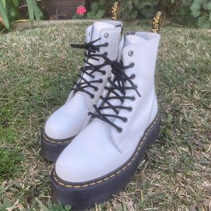 New white platform dr. Martens